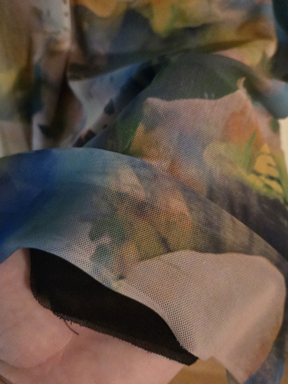 LIKE NEW Zara Strapless Watercolor Print Maxi Dress in Blue, Green, Yellow - Picture 3 of 5